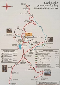 แผนที่ของอุทยานแห่งชาติเขาใหญ่